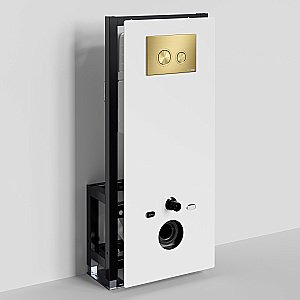 Инсталляция для унитаза WasserKraft Glan 66TLT.010.ME.WH.MG01 с кнопкой золото матовое купить в интернет-магазине сантехники Sanbest