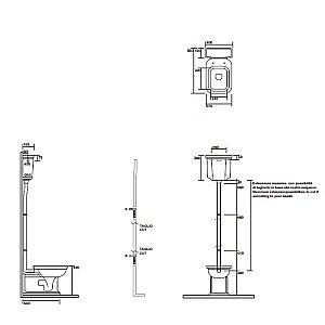 Унитаз напольный Kerasan Waldorf 4116 с высоким бачком 4180 Белый/золото купить в интернет-магазине Sanbest