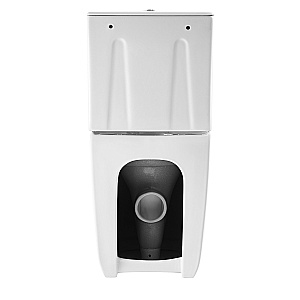 Напольный унитаз-компакт Black&White Gravity 6610W безободковый, слив-торнадо, с крышкой микролифт, с бачком, белый глянцевый купить в интернет-магазине Sanbest