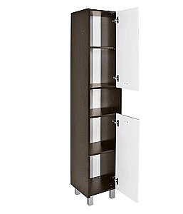 Пенал напольный MIXLINE БОСКО 522470 35 белый/венге для ванной в интернет-магазине сантехники Sanbest