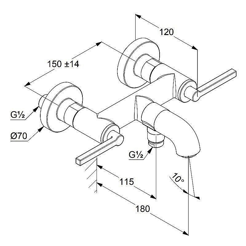 Смеситель для ванны NOVA FONTE PURISTIC 205405315 белый матовый купить в интернет-магазине сантехники Sanbest