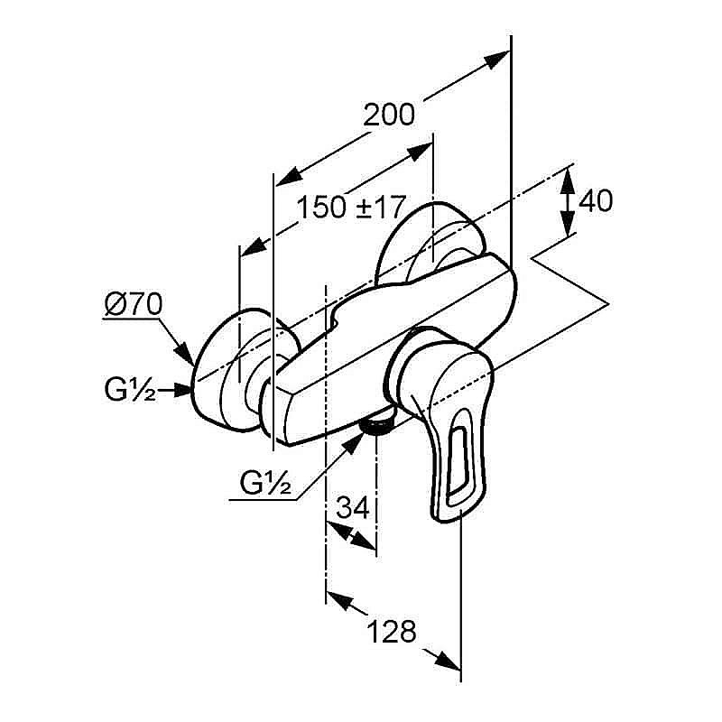 Смеситель для душа Kludi MX 337100562 купить в интернет-магазине сантехники Sanbest