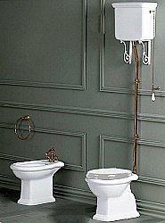 Унитаз SIMAS Lante LA02 с высоким бачком, белый/бронза купить в интернет-магазине Sanbest