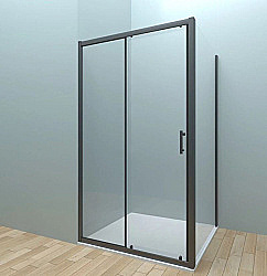 Душевой уголок Veconi Rovigo RV072B-14070-01-C4 140х70 стекло прозрачное/профиль черный матовый купить в интернет-магазине Sanbest