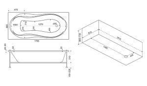 Ванна акриловая BAS Ямайка 180x80 купить в интернет-магазине Sanbest