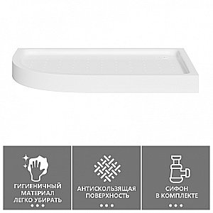 Душевой поддон Abber AD3E120 R 120х90 белый купить в интернет-магазине Sanbest