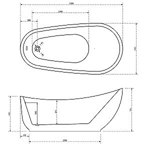 Ванна акриловая ABBER AB9288 180x89 купить в интернет-магазине Sanbest