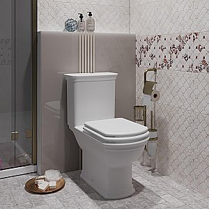 Унитаз-компакт напольный Опадирис Риспекто OS39721 белый, с бачком, с крышкой микролифт купить в интернет-магазине Sanbest