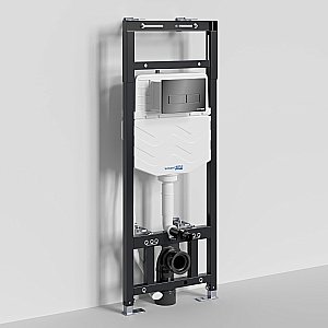 Инсталляция для унитаза WasserKraft Alme 15TLT.010.ME.PB03 кнопка черная глянцевая купить в интернет-магазине сантехники Sanbest