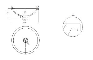 Раковина врезная снизу столешницы Salini MAREA 05 1802205MF 42 из искусственного камня S-Stone, матовая, цвет по RAL полностью купить в интернет-магазине Sanbest