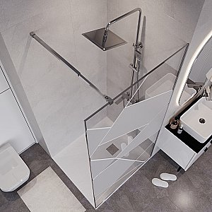 Душевое ограждение Niagara Nova NG-660-10 100 прозрачное с рисунком /профиль хром купить в интернет-магазине Sanbest