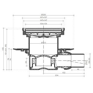 Душевой трап Pestan Confluo Standard 13000120 золото купить в интернет-магазине Sanbest