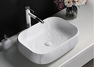 Раковина накладная CeruttiSpa 56,5 CR0086 MMW1 мрамор белый матовый купить в интернет-магазине Sanbest