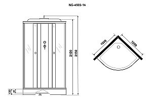 Душевая кабина Niagara Eco E100/13/TN 100х100, с тропическим душем, ABS-пластик, серый купить в интернет-магазине Sanbest