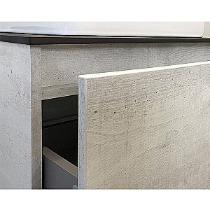 Тумба с раковиной Comforty Прага 60 00-00014536 (PZ-6068) светлое дерево/белая/столешница графит для ванной в интернет-магазине Sanbest