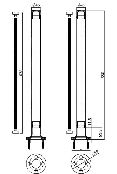 Смеситель для ванны Burlington Guild GU422DC напольный, хром купить в интернет-магазине сантехники Sanbest