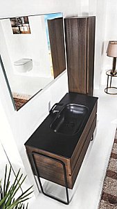 Тумба с раковиной Armadi Art Vallessi 100 дуб темный фактурный для ванной в интернет-магазине Sanbest