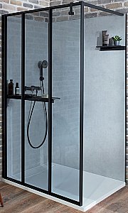 Душевое ограждение Jacob Delafon Nouvelle Vague 70 стекло прозрачное/профиль черный купить в интернет-магазине Sanbest