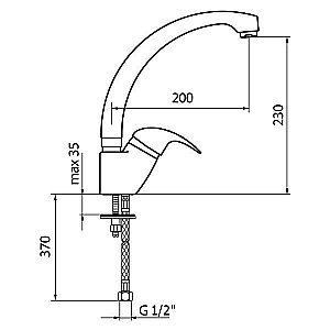 Смеситель для кухни Webert Kitchen Sax SX920202015 купить в интернет-магазине сантехники Sanbest