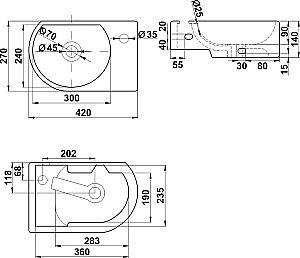 Раковина Melana 7954L-805 белая купить в интернет-магазине Sanbest