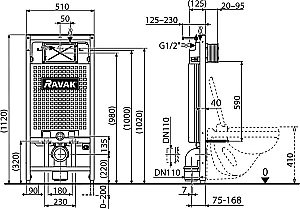 Инсталляция для унитаза Ravak X01703 купить в интернет-магазине сантехники Sanbest