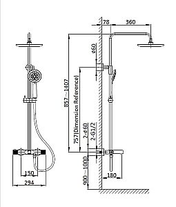 Душевая система Vincea Desire VSFS-1D1TBG брашированное золото купить в интернет-магазине сантехники Sanbest