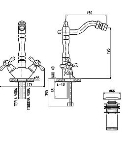 Смеситель для биде Rav-Slezak Morava Retro MK121.5/9CMAT черный купить в интернет-магазине сантехники Sanbest