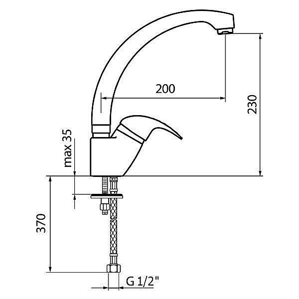 Смеситель для кухни Webert Kitchen Sax SX920202015 купить в интернет-магазине сантехники Sanbest
