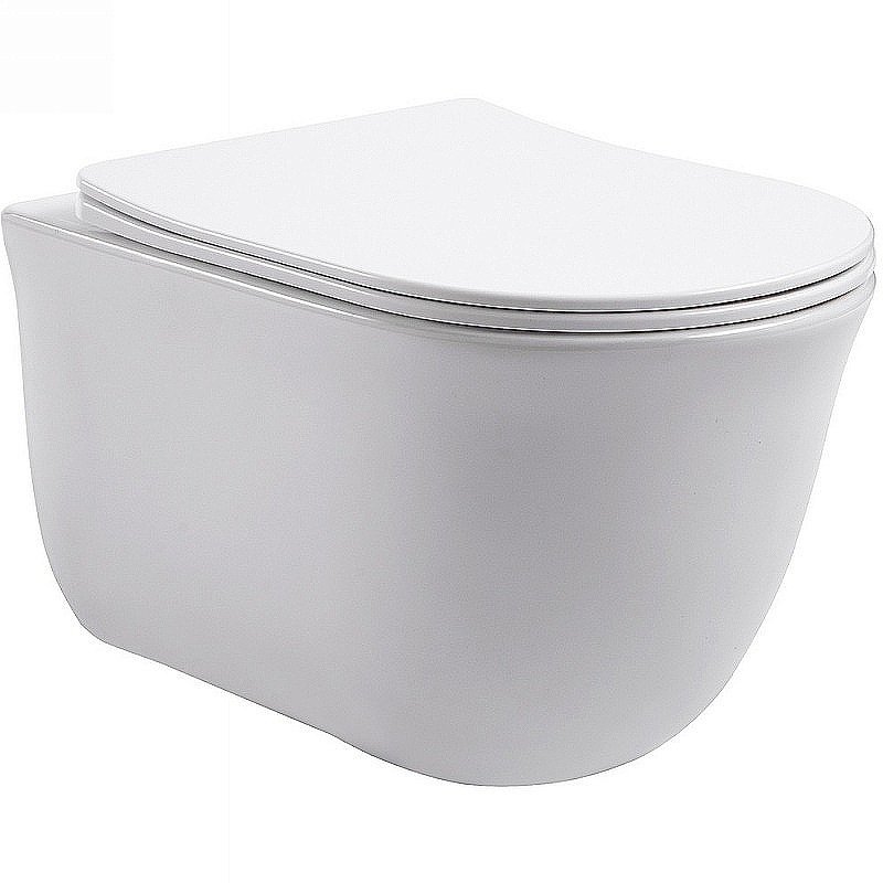 Унитаз подвесной Aquatek Классик AQ1111-00 белый, с крышкой микролифт, безободковый купить в интернет-магазине Sanbest