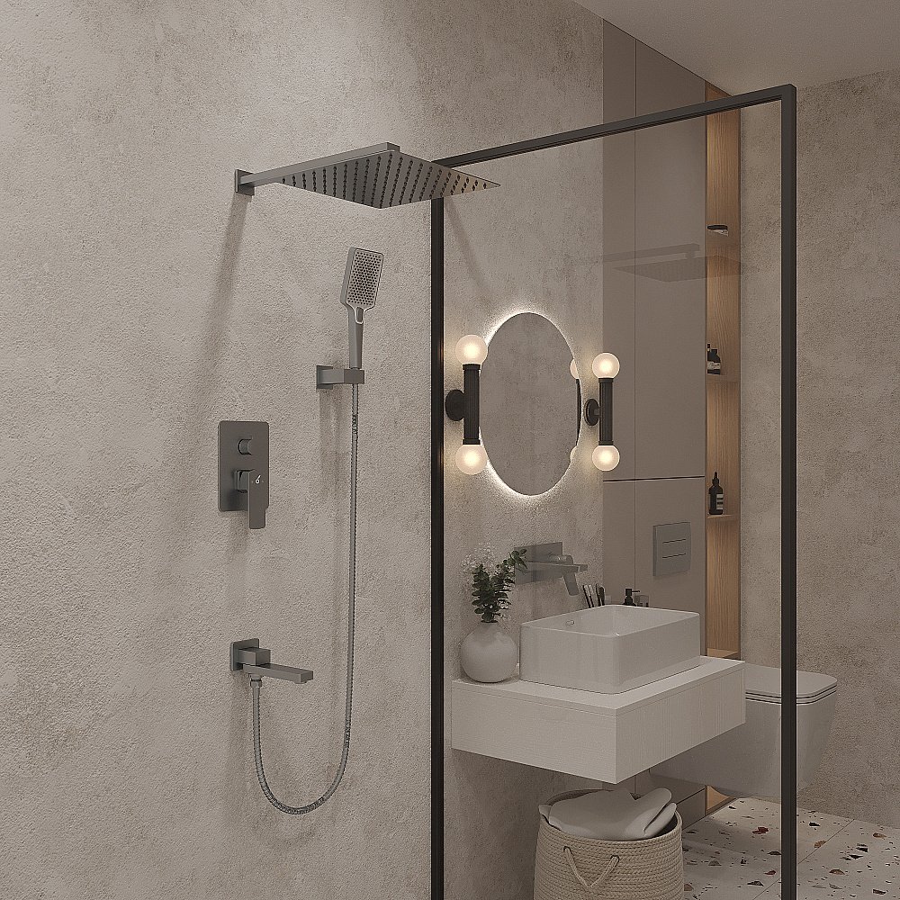 Душевая система Oliveeka D OL-939003-BN никель брашированный купить в интернет-магазине сантехники Sanbest