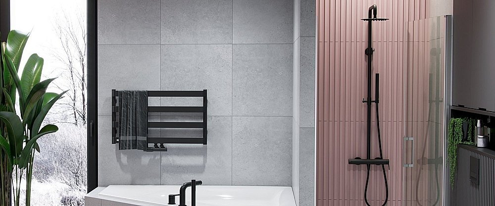 Душевая система Excellent Pi 1281 черная матовая купить в интернет-магазине сантехники Sanbest