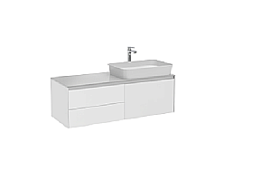 Тумба с раковиной Creavit Flat FA0120.42.MBY+FA120.00+LP060 белая для ванной в интернет-магазине Sanbest