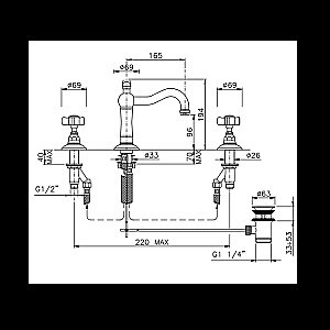 Смеситель для раковины Nicolazzi Dames Anglaises 1409CR18 хром купить в интернет-магазине сантехники Sanbest