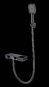 Смеситель для ванны с душем и термостатом WONZON & WOGHAND Shelf, Черный матовый (WW-B2551-MB) купить в интернет-магазине сантехники Sanbest