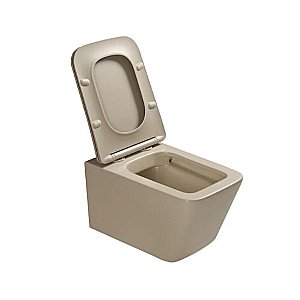 Унитаз подвесной SantiLine SL-5007BG бежевый матовый, безободковый, с крышкой микролифт купить в интернет-магазине Sanbest