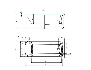 Акриловая ванна Alex Baitler Ультра 160х70 белая купить в интернет-магазине Sanbest