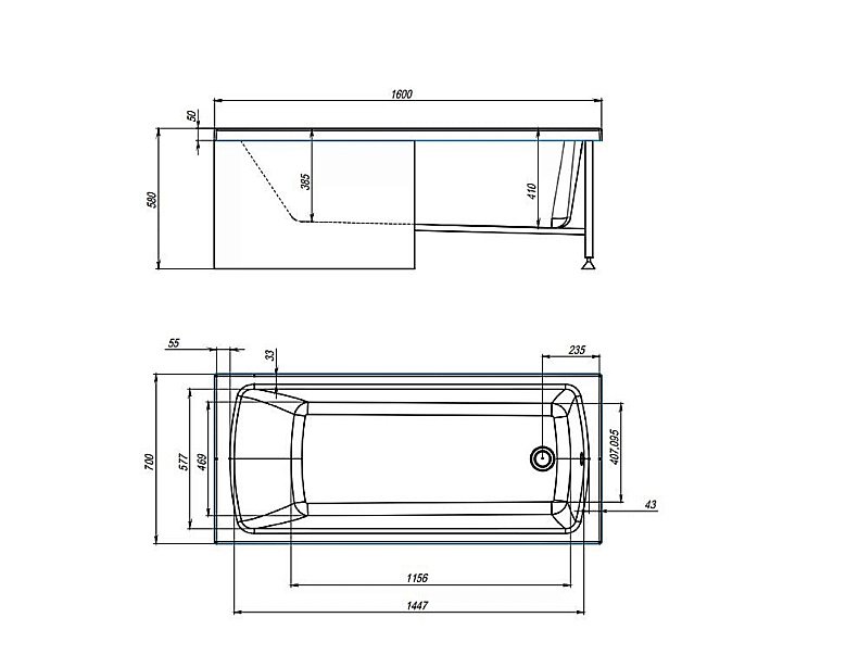Акриловая ванна Alex Baitler Ультра 160х70 белая купить в интернет-магазине Sanbest