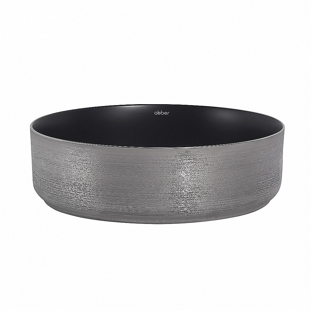 Раковина накладная ABBER Bequem AC2109BS черный матовый с серебром купить в интернет-магазине Sanbest