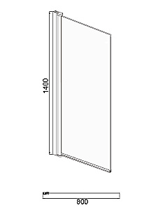 Шторка для ванны Azario Merrit 80 AZ-NF6211-1 стекло прозрачное/профиль серебро купить в интернет-магазине Sanbest