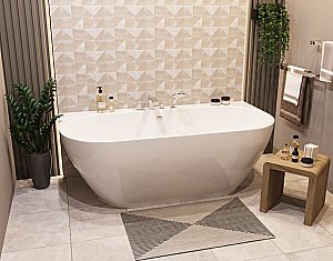 Ванна Эстет Майами silk 170x85,5 белая матовая купить в интернет-магазине Sanbest