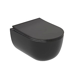 Унитаз подвесной Ceramica Nova Modena CN6063MB безободковый, с крышкой микролифт, черный матовый купить в интернет-магазине Sanbest