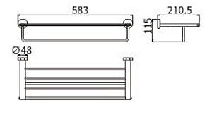 Полка CeramaLux Loft 53910 хром купить в интернет-магазине сантехники Sanbest