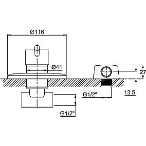 Смеситель для душа Kaiser Merkur 26017-1 купить в интернет-магазине сантехники Sanbest