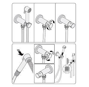 Гигиенический душ Bossini Paloma Brass E34007B.030 хром купить в интернет-магазине сантехники Sanbest