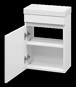 Тумба с раковиной Misty Эко мини - 40 Э-ЭкоМ01040-П белая для ванной в интернет-магазине Sanbest