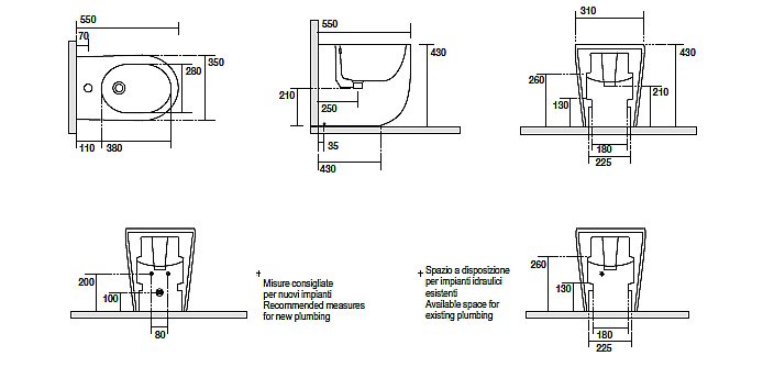 Биде напольное Kerasan Nolita 55 купить в интернет-магазине Sanbest