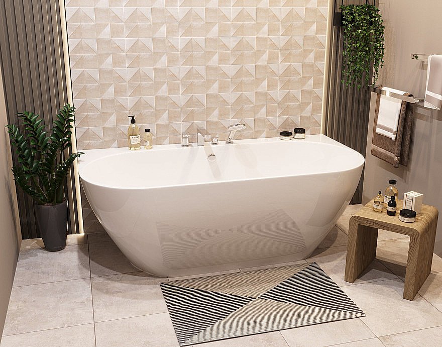 Ванна Эстет Майами silk 170x85,5 белая матовая купить в интернет-магазине Sanbest