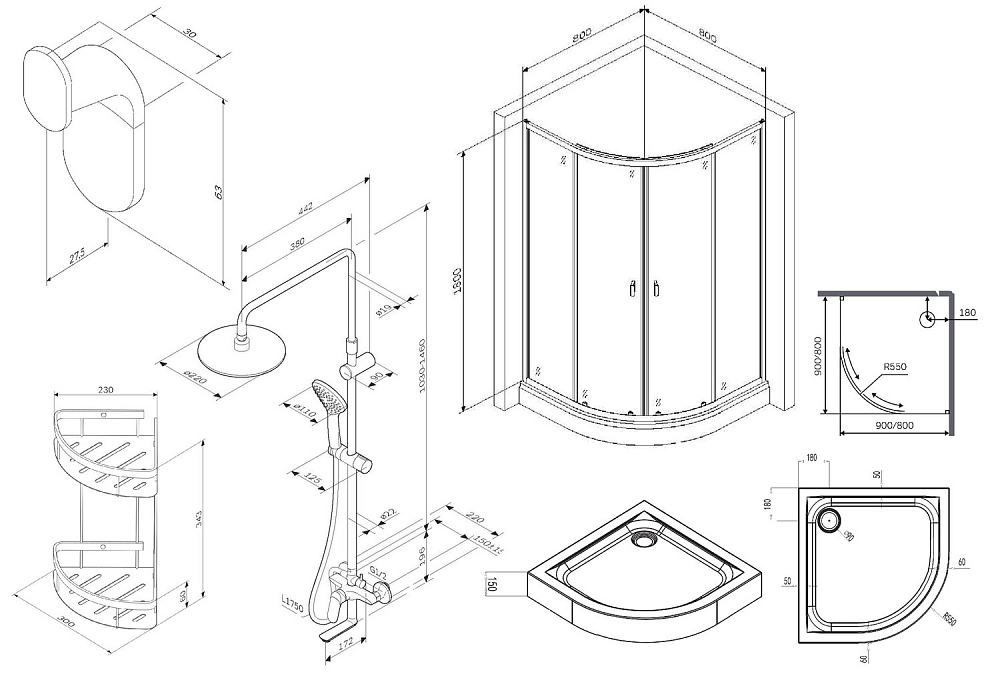 Душевой уголок AM.PM X-JOY WK88EG 80x80 купить в интернет-магазине Sanbest