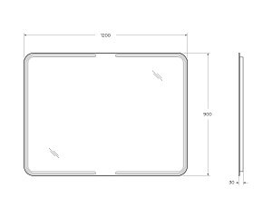 Зеркало с LED подстветкой Cezares 54353 120x90 в ванную от интернет-магазине сантехники Sanbest