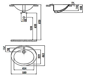 Раковина Creavit 58 TP230-0000 белая купить в интернет-магазине Sanbest
